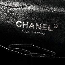 Pre Owned Chanel Metallic Black Quilted Leather Reissue 2.55 Classic 227 Classic Flap Bag