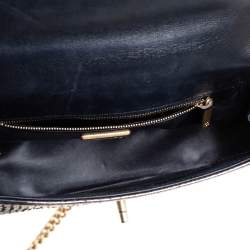 Pre Owned Chanel Metallic Black/Gold Python CC Top Handle Bag