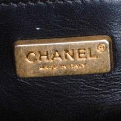 Pre Owned Chanel Metallic Black/Gold Python CC Top Handle Bag