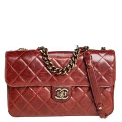 مملوكة مسبقًا Chanel Brown Aged Leather Large Perfect Edge Flap Bag