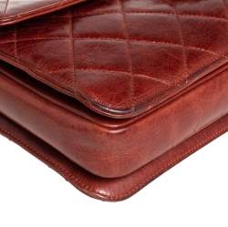 مملوكة مسبقًا Chanel Brown Aged Leather Large Perfect Edge Flap Bag