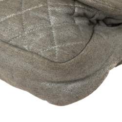 مملوكة مسبقًا Chanel Grey Quilted Jersey Jumbo Classic Single Flap Bag