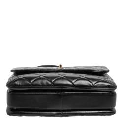 Pre Owned Chanel Black Quilted Leather Small Trendy CC Flap Top Handle Bag
