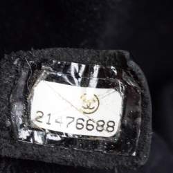 Pre Owned حقيبة شانيل جلد كافيار مبطن أسود بغرزة وسلسلة وقلاب ملتف 