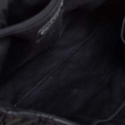 Pre Owned حقيبة شانيل جلد كافيار مبطن أسود بغرزة وسلسلة وقلاب ملتف 