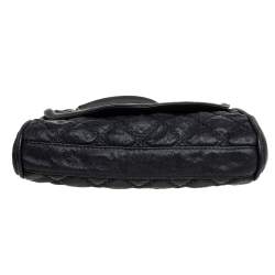 Pre Owned حقيبة شانيل جلد كافيار مبطن أسود بغرزة وسلسلة وقلاب ملتف 