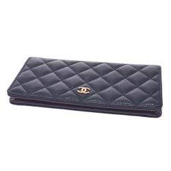 Pre Owned Chanel Black Leather Wallet