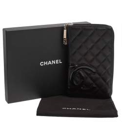 Pre Owned Chanel Black Quilted Leather Cambon Ligne Zippy Organizer Wallet