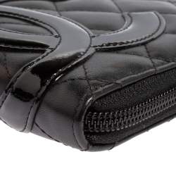 Pre Owned Chanel Black Quilted Leather Cambon Ligne Zippy Organizer Wallet