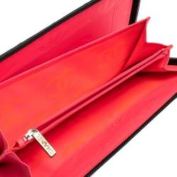 Pre Owned Chanel Black Quilted Leather Cambon Ligne Zippy Organizer Wallet