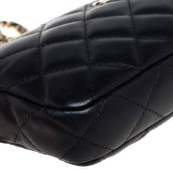 Chanel Black Quilted Leather WOC Double Zip Wallet on Chain