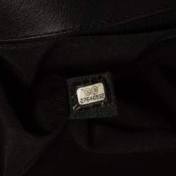 Pre Owned Chanel Black/Beige Quilted Leather and Raffia Medium Boy Flap Bag