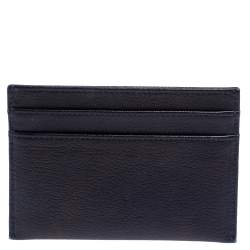 Chanel Navy Blue Leather CC Camellia Embossed Card Holder