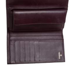 Pre Owned Chanel Black Quilted Caviar Leather Classic Flap Wallet