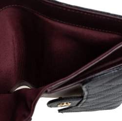 Pre Owned Chanel Black Quilted Caviar Leather Classic Flap Wallet