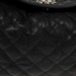 Pre Owned Chanel Black Quilted Caviar Leather French Riviera Bag