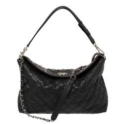 Chanel Black Quilted Caviar Leather French Riviera Bag Chanel
