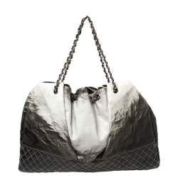 مملوكة مسبقًا Chanel Black/Grey Quilted Vinyl Melrose Degrade Cabas Tote