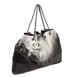 مملوكة مسبقًا Chanel Black/Grey Quilted Vinyl Melrose Degrade Cabas Tote