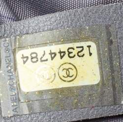 Pre Owned Chanel Grey Lambskin Leather Studded CC East West Flap Bag