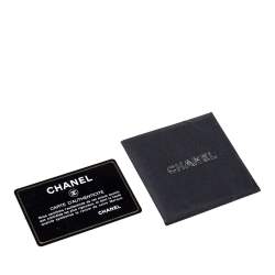 Pre Owned Chanel Grey Lambskin Leather Studded CC East West Flap Bag