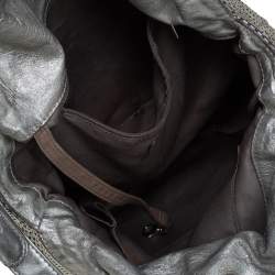 Pre Owned Chanel Silver Leather Perforated Rodeo Drive Grand Shopping Hobo