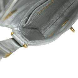 Pre Owned Chanel Silver Leather Vintage Shoulder Bag