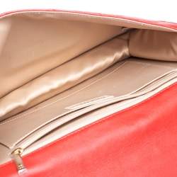 مملوكة مسبقًا Chanel Red Quilted Lambskin Leather Large Golden Class Flap Bag