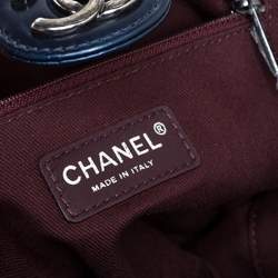 مملوكة مسبقًا Chanel Blue Glazed Leather Paris Seoul Accordion Flap Bag