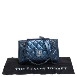 مملوكة مسبقًا Chanel Blue Glazed Leather Paris Seoul Accordion Flap Bag