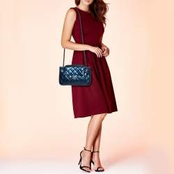 مملوكة مسبقًا Chanel Blue Glazed Leather Paris Seoul Accordion Flap Bag