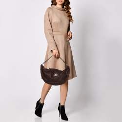 مملوكة مسبقًا Chanel Dark Brown Caviar Leather Outdoor Ligne Hobo