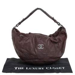 مملوكة مسبقًا Chanel Dark Brown Caviar Leather Outdoor Ligne Hobo