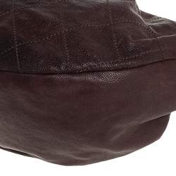 مملوكة مسبقًا Chanel Dark Brown Caviar Leather Outdoor Ligne Hobo