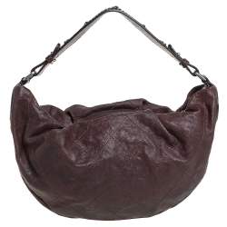 مملوكة مسبقًا Chanel Dark Brown Caviar Leather Outdoor Ligne Hobo