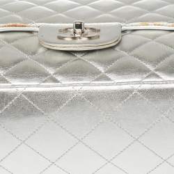 مملوكة مسبقًا Chanel Metallic Silver Quilted Leather Maxi Classic Single Flap Bag