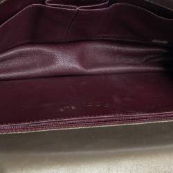 Pre Owned Chanel Metallic Brown Chevron Collar and Tie Flap Bag