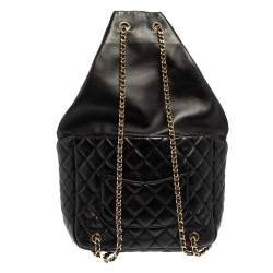 Pre Owned Chanel Black Quilted Leather Seoul Backpack