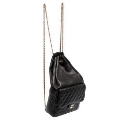 Pre Owned Chanel Black Quilted Leather Seoul Backpack