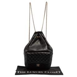 Pre Owned Chanel Black Quilted Leather Seoul Backpack