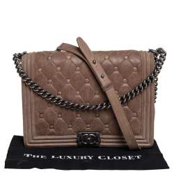 Pre Owned حقيبة شانيل بوي جلد نوبوك مبطن شيستيرفيلد بيج ذات قلاب كبيرة