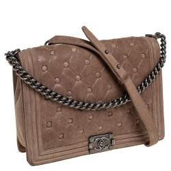 Pre Owned حقيبة شانيل بوي جلد نوبوك مبطن شيستيرفيلد بيج ذات قلاب كبيرة