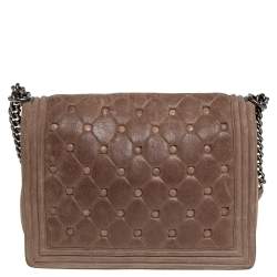 Pre Owned حقيبة شانيل بوي جلد نوبوك مبطن شيستيرفيلد بيج ذات قلاب كبيرة