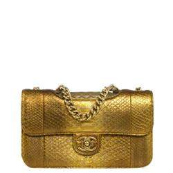 مملوكة مسبقًا Chanel Gold Exotic Leather Timeless Shoulder Bag 