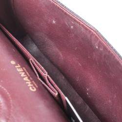 Pre Owned Chanel Black Quilted Caviar Leather Medium Classic Double Flap Bag