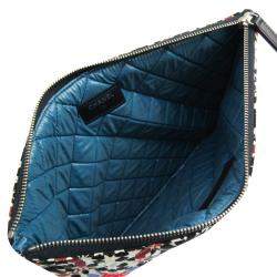Pre Owned Chanel Multicolor Quilted Printed Canvas Dubai Paris O-Case Zip Pouch