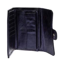 Pre Owned Chanel Metallic Blue Quilted Leather Reissue Trifold Wallet