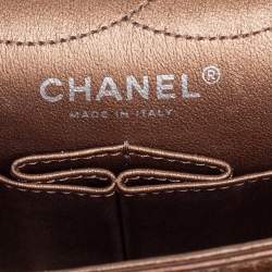 Pre Owned حقيبة كتف شانيل ريشيو 2.55 كلاسيك 225 جلد برونزي مجعد مبطن بقلاب