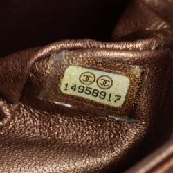 Pre Owned حقيبة كتف شانيل ريشيو 2.55 كلاسيك 225 جلد برونزي مجعد مبطن بقلاب