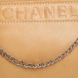 Pre Owned حقيبة كلتش شانيل حقيبة يد صغيرة لاكس جلد بيج